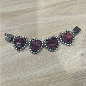 Federica Heart-Shaped Silver and Purple Bracelet: Federica